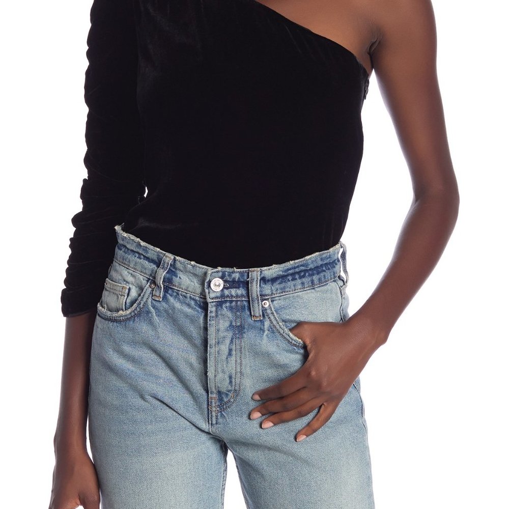 Joie Black One-Shoulder Blouse